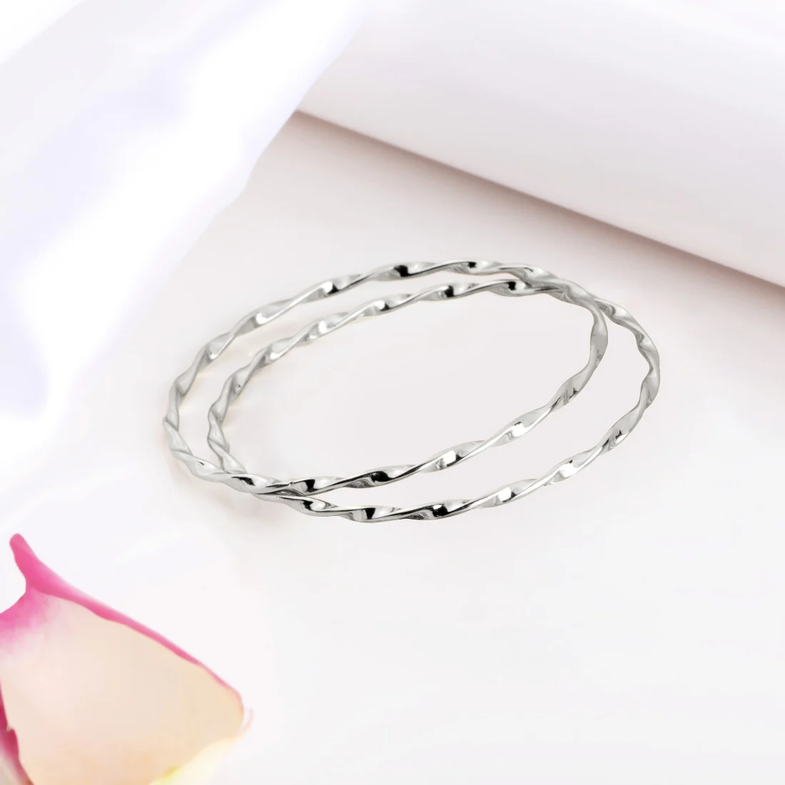 Golden Abstract 925 Sterling Silver Gold-Plated Abstract Bangle - Image 16