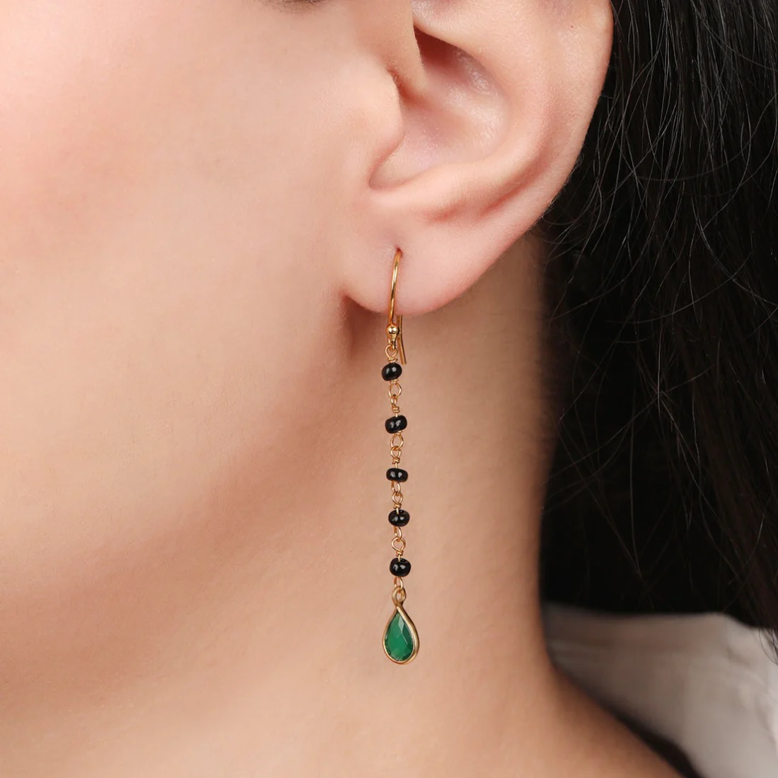 Golden Cascade Brilliance 925 Sterling Silver Drop Earrings - Image 2