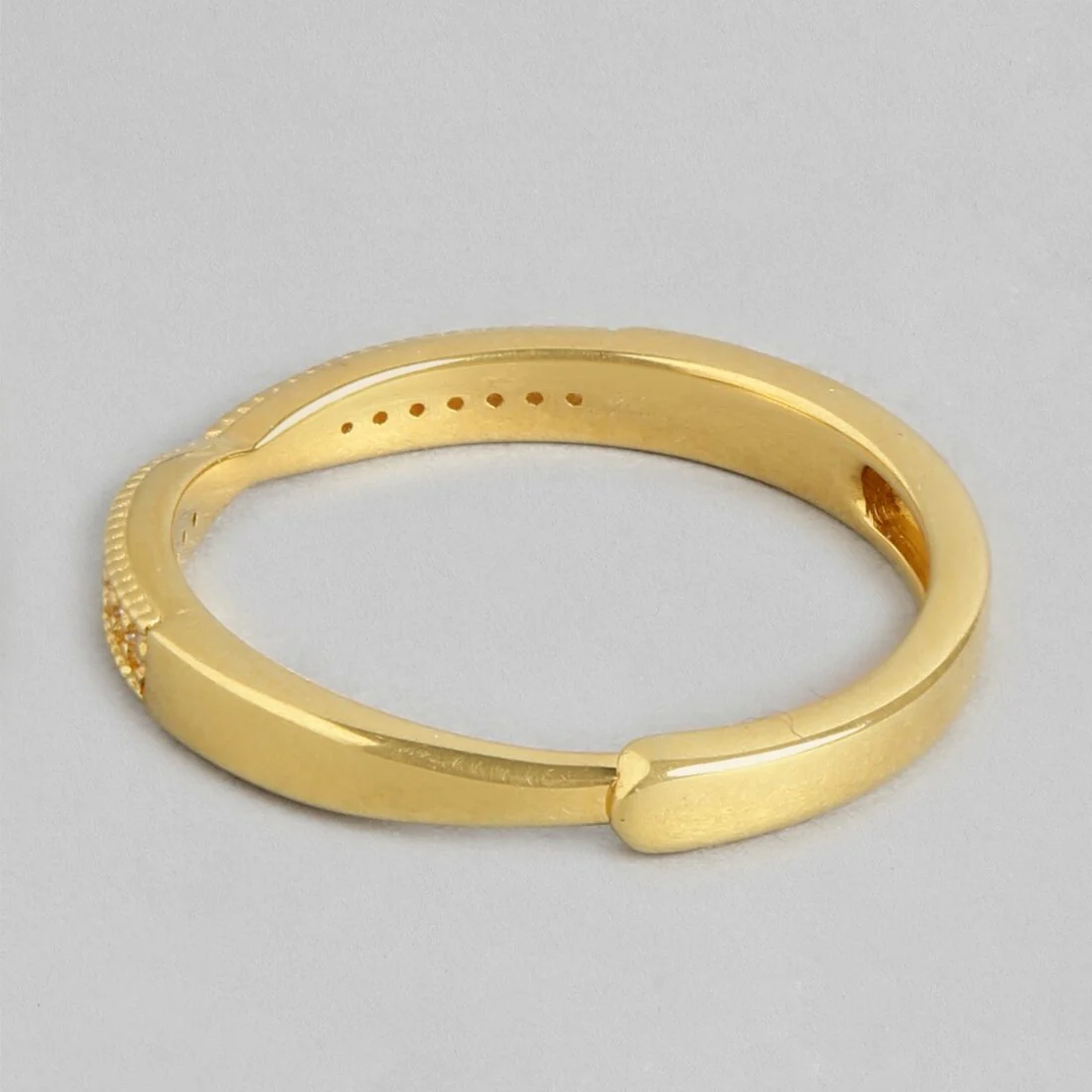 Golden Elegance 925 Sterling Silver Gold Plated CZ Ring (Adjustable) - Image 8