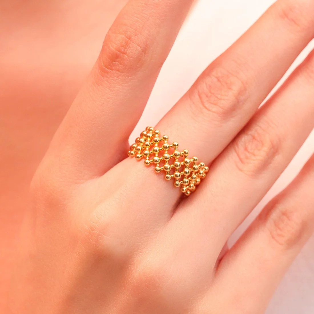Golden Embrace Gold-Plated 925 Sterling Silver Women's Ring (Adjustable) - Image 2