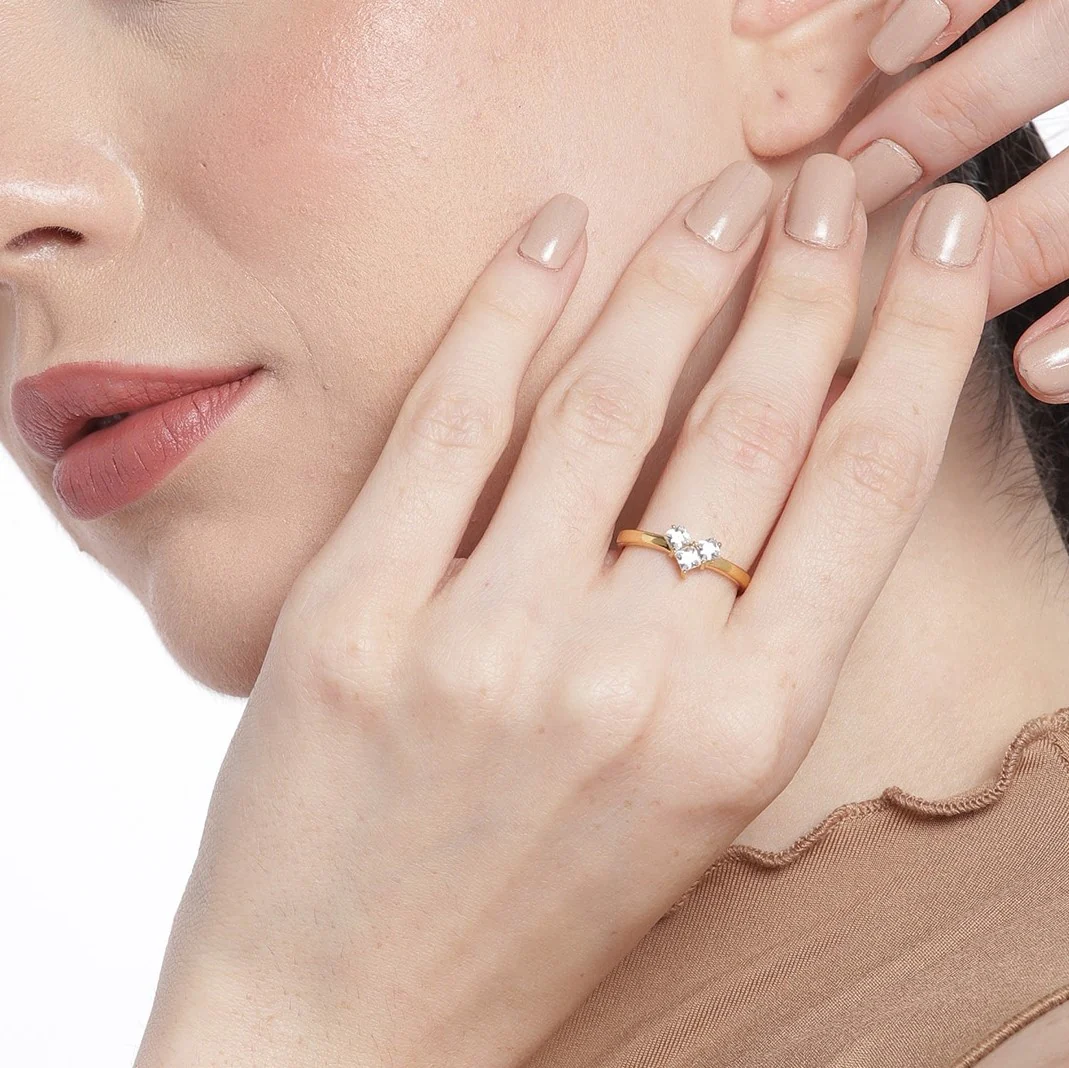 Golden Eternity 925 Sterling Silver Gold-Plated Couple Ring (Adjustable) - Image 3