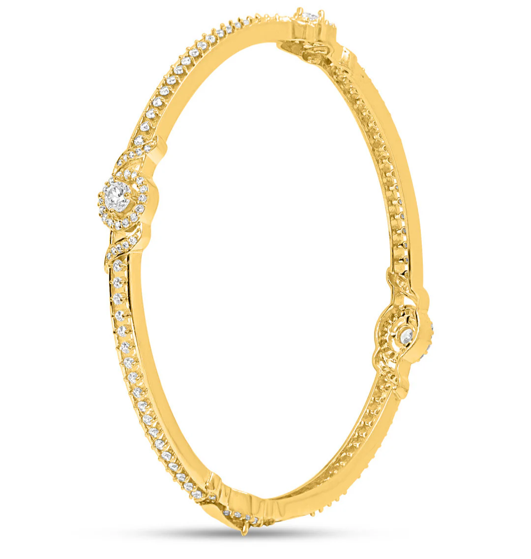 Golden Glamour Sparkling Gold-Plated Bangle in 925 Sterling Silver - Image 7