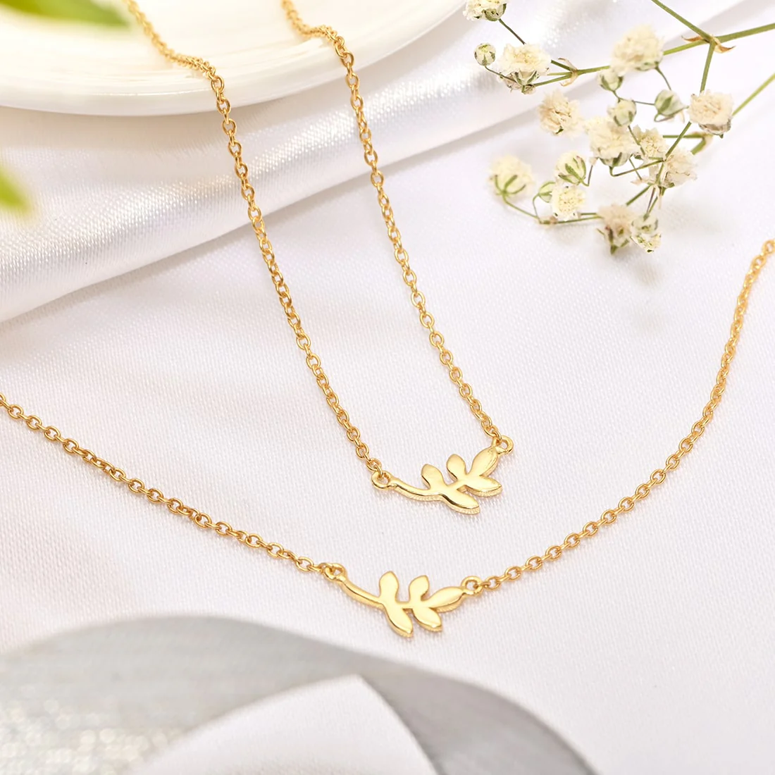 Golden Glow Leaf Gold Plated 925 Sterling Silver Anklet - Image 2