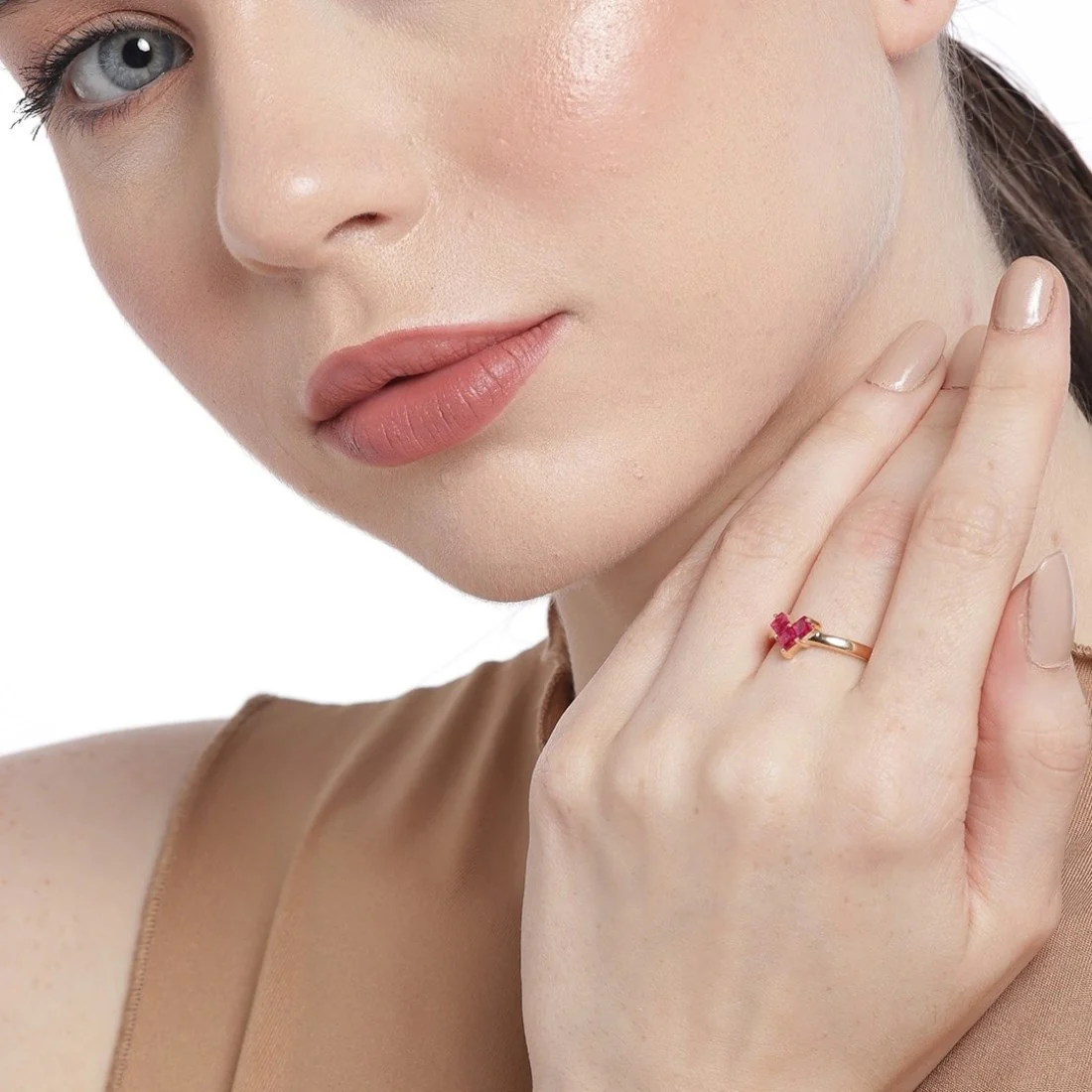 Golden Heartbeat Adjustable Gold-Plated 925 Sterling Silver Ring (Adjustable) - Image 2