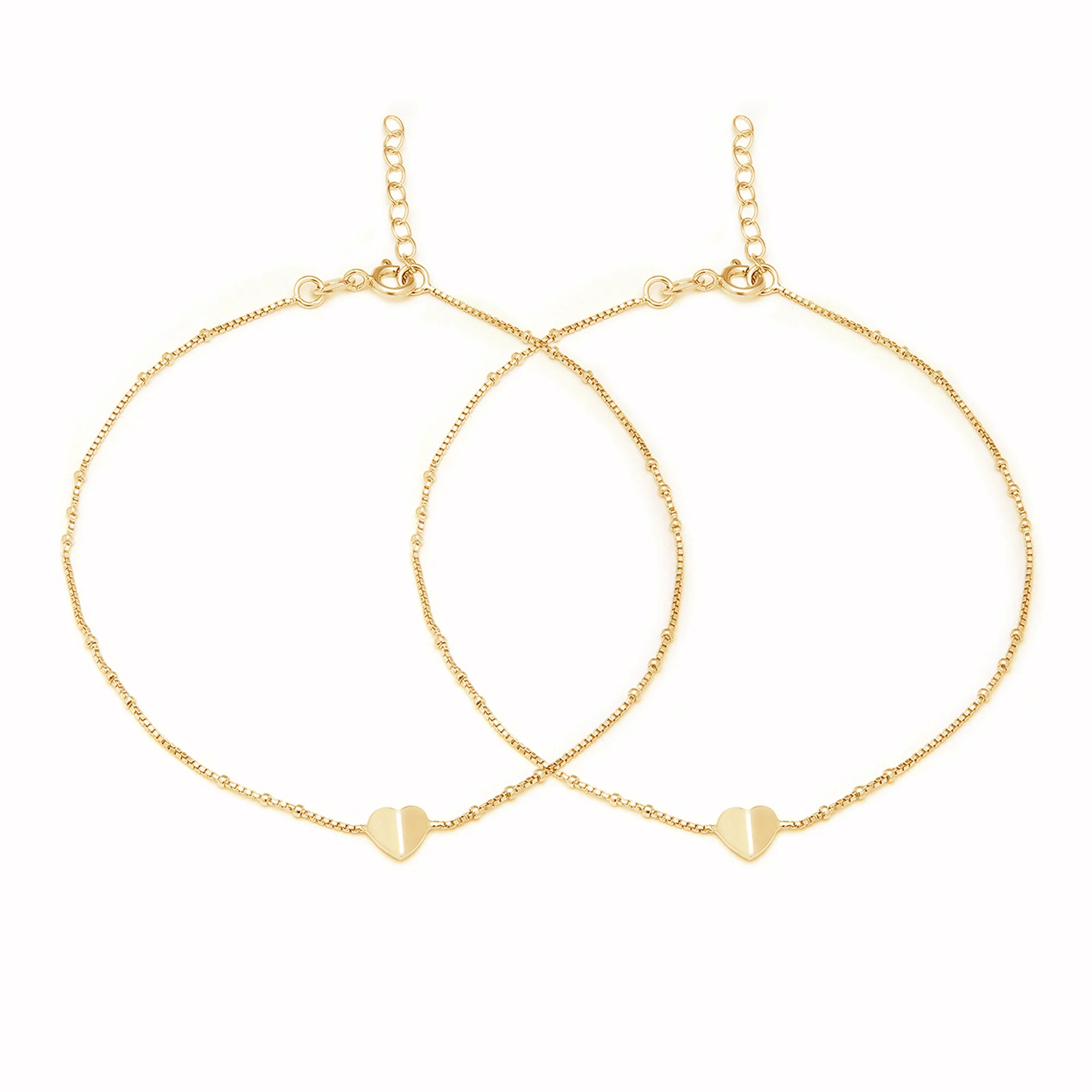 Golden Heartstrings Gold Plated 925 Sterling Silver Chain Anklet - Image 4
