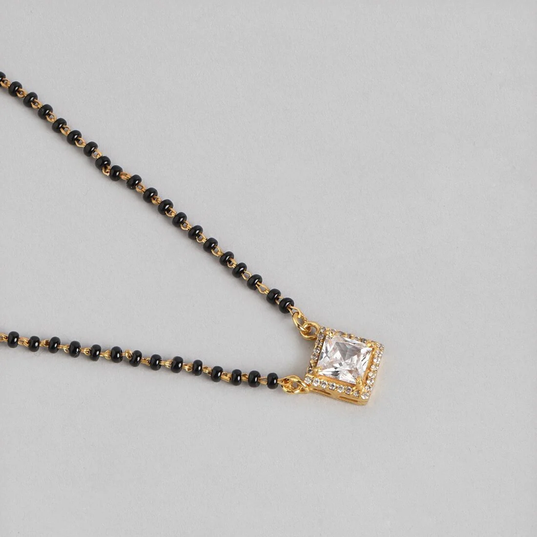 Golden Radiance 925 Sterling Silver Beaded Mangalsutra - Image 4