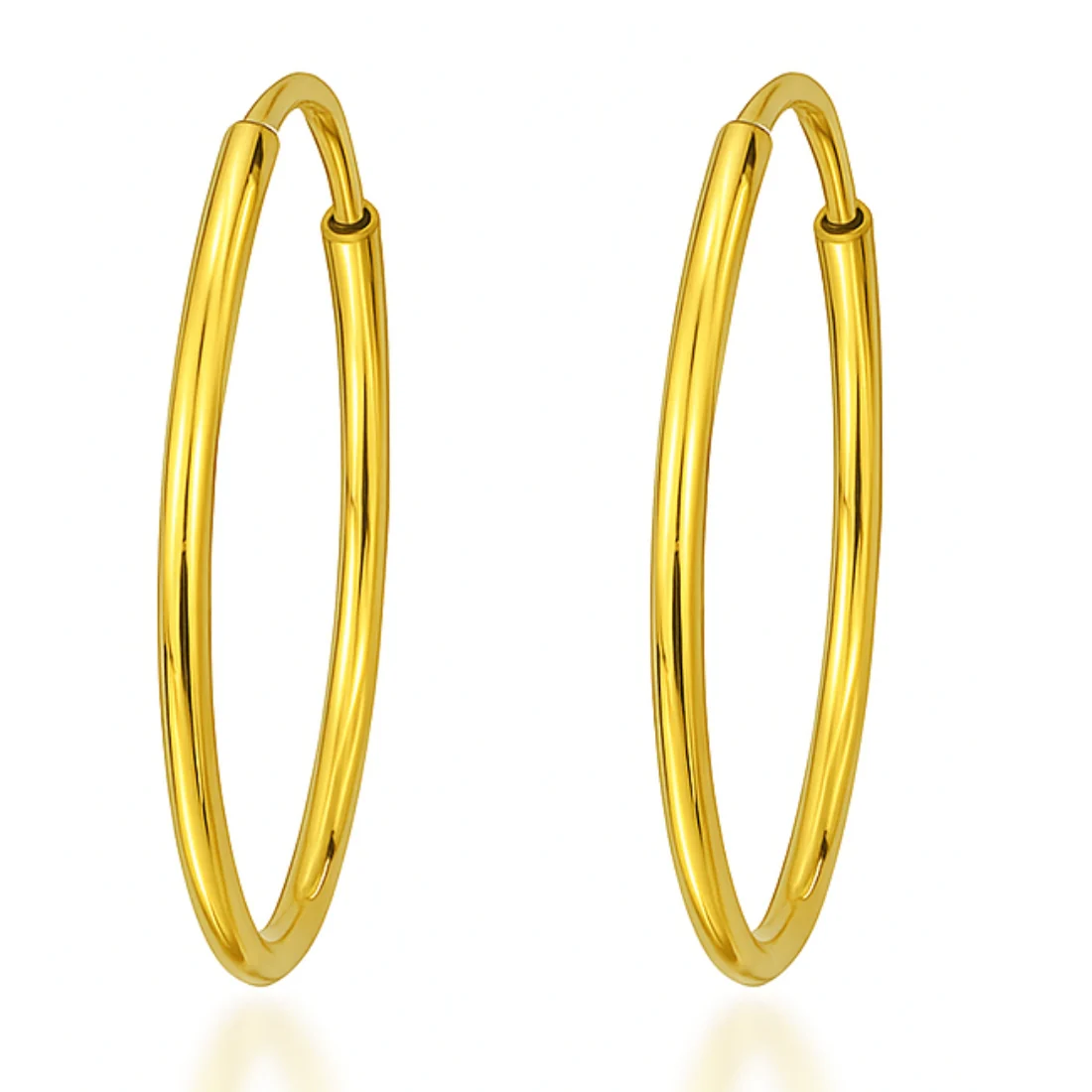 Golden Radiance 925 Sterling Silver Hoop Earrings - Image 4