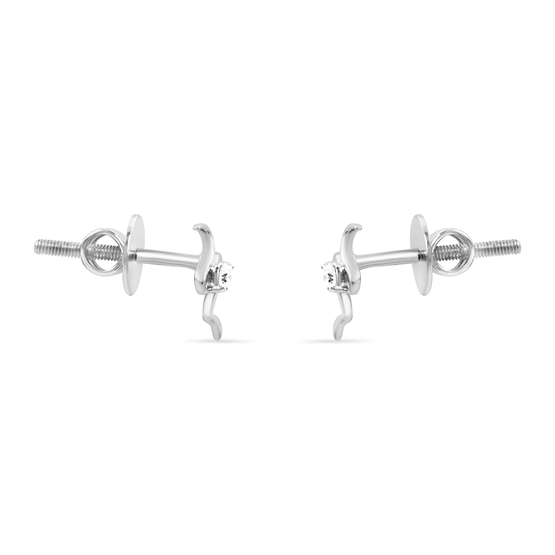 Gold Wave Earrings with Lab-Grown Diamonds - Image 11