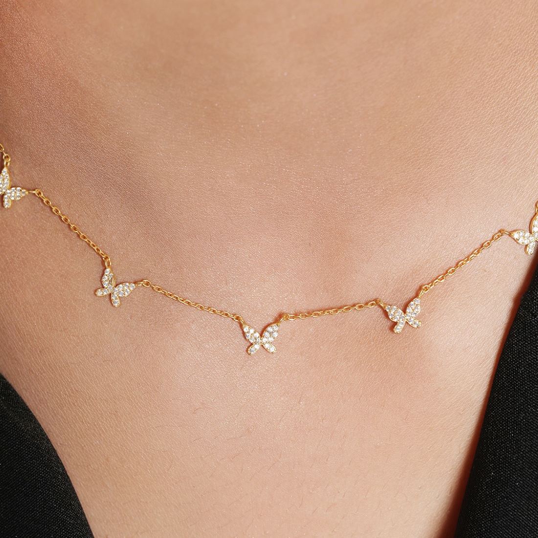 Golden Wings 925 Sterling Silver Butterfly Necklace - Image 2