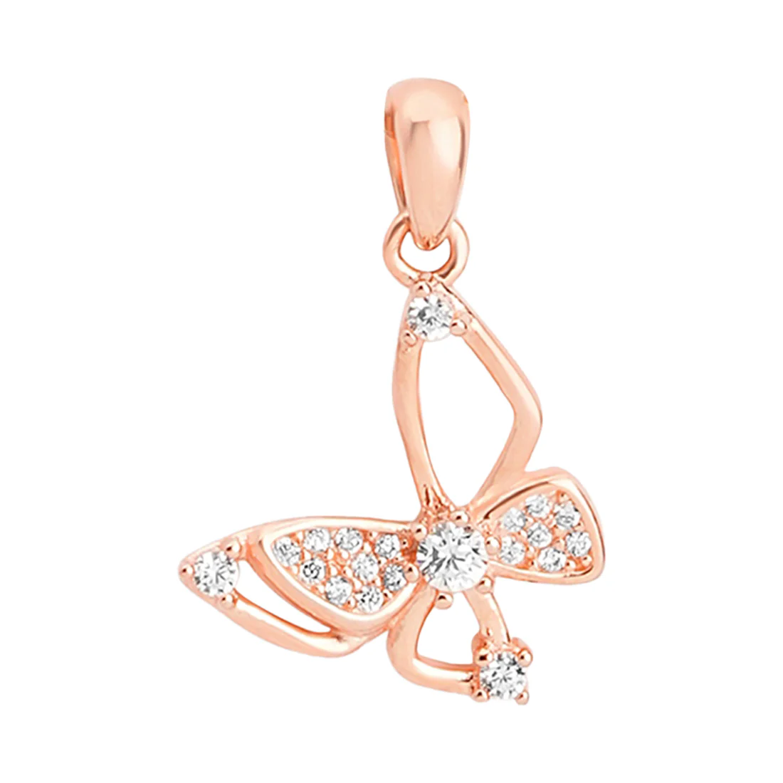 Graceful Flutter Rose Gold Plated 925 Sterling Silver Butterfly Pendant - Image 4