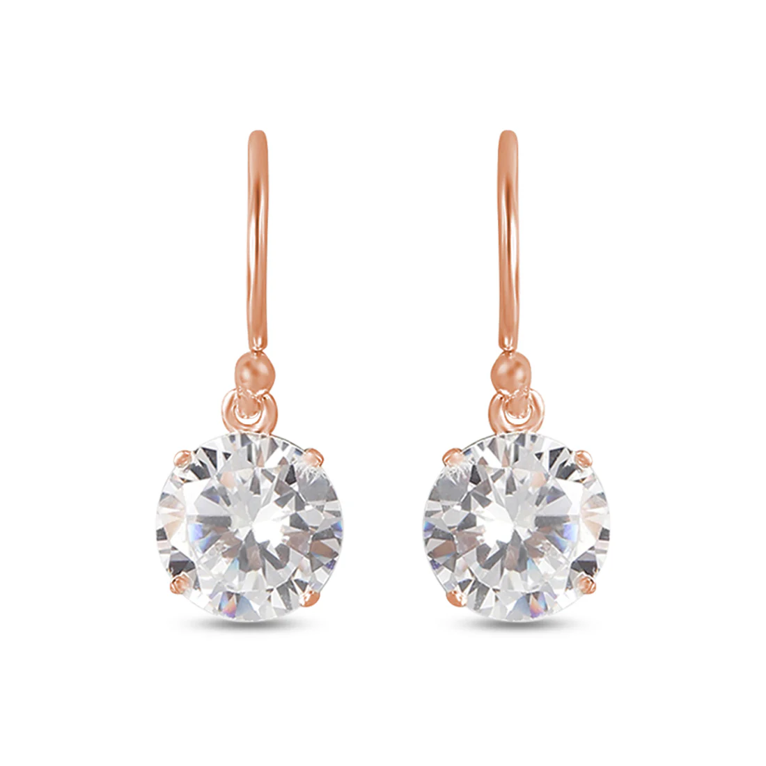 Graceful Glow 925 Sterling Silver Rose Gold-Plated Fish Hook Earrings - Image 4