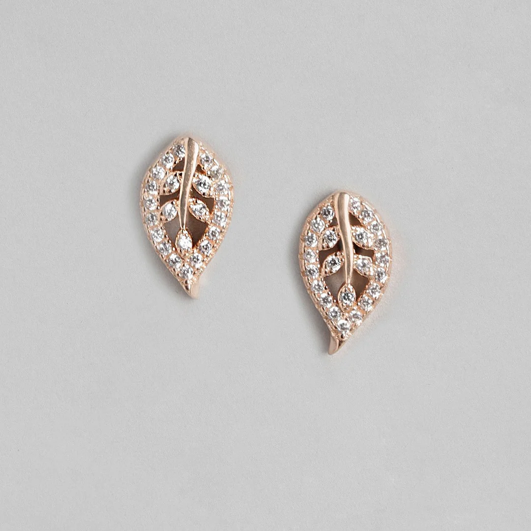 Graceful Love: Simplicity Leaf Rose Gold 925 Silver Jewelry Set Gift Hamper - Image 10