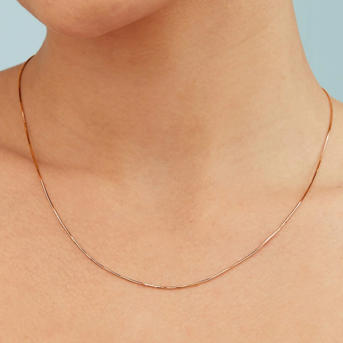 Graceful Serpent 925 Sterling Silver Rose Gold Plated Chain - Image 2