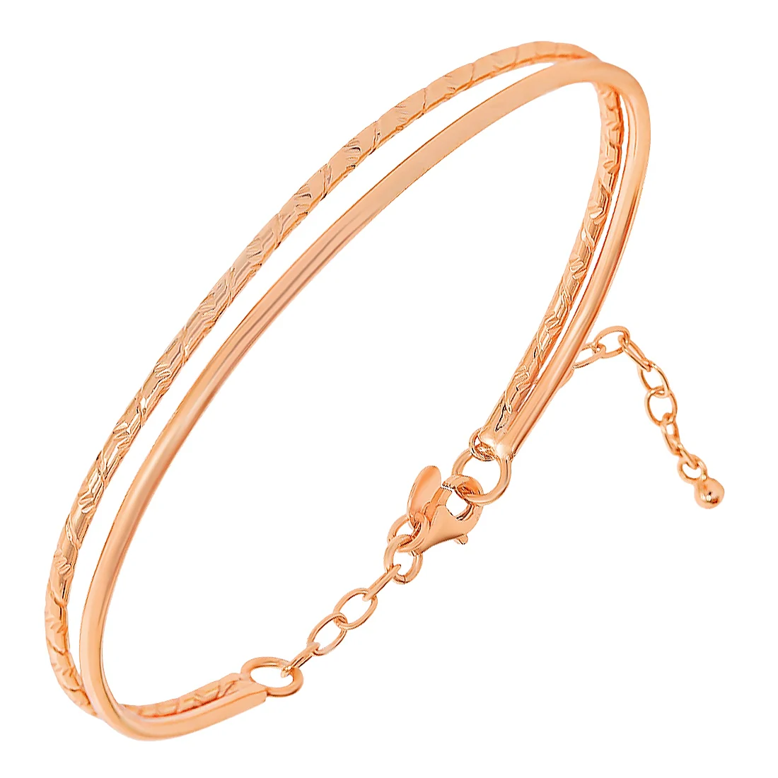 Graceful Simplicity 925 Sterling Silver Rose Gold-Plated Bracelet - Image 3