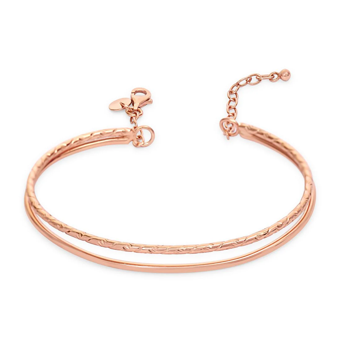 Graceful Simplicity 925 Sterling Silver Rose Gold-Plated Bracelet - Image 6