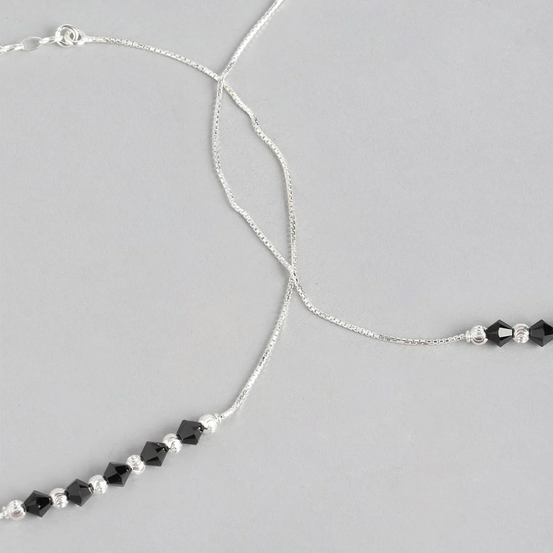Graceful Whispers Rhodium-Plated 925 Sterling Silver Anklet Gift Hamper for Sister - Image 9