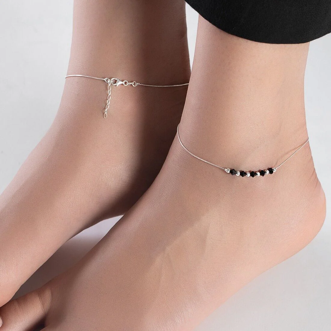 Graceful Whispers Rhodium-Plated 925 Sterling Silver Anklet - Image 5