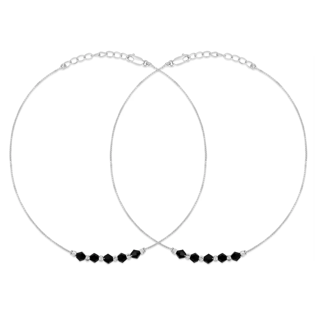 Graceful Whispers Rhodium-Plated 925 Sterling Silver Anklet - Image 6