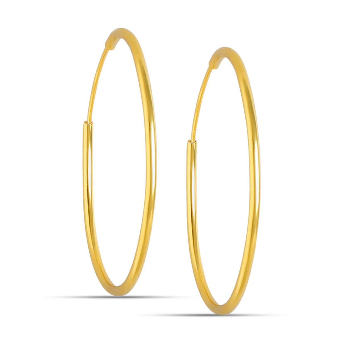 Great golden Hoops 925 Sterling Silver Earrings - Image 3