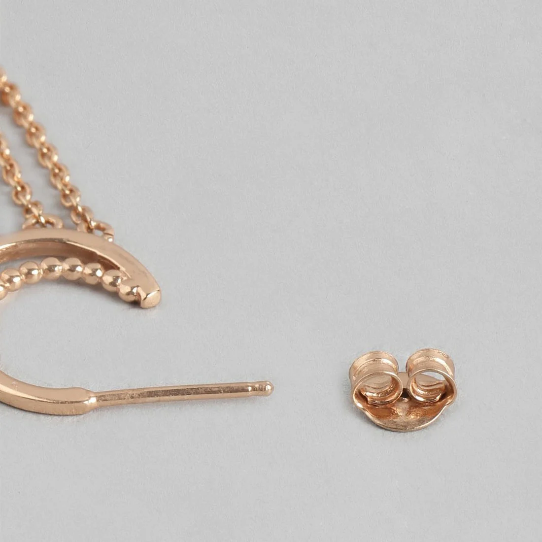 Hanging Rose Gold Plated 925 Sterling Silver Stud Earrings - Image 6