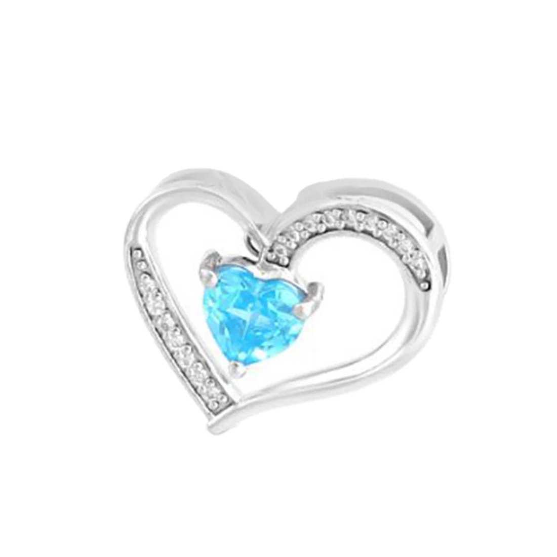 Heart Rhodium Plated 925 Sterling Silver Pendants - Image 3