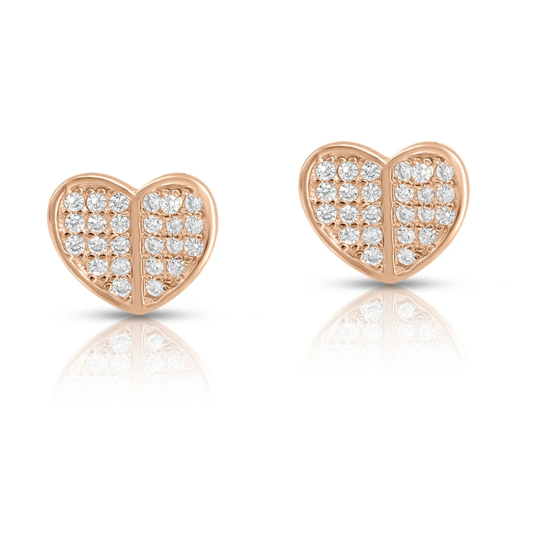 Heart Rose Gold Plated 925 Sterling Silver Earrings - Image 5