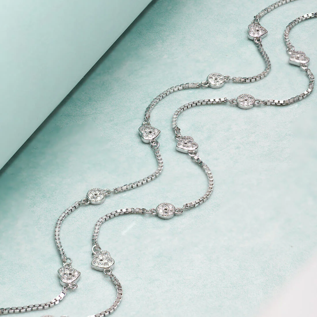 Minimal Heart Trinket 925 Silver Anklet - Image 3