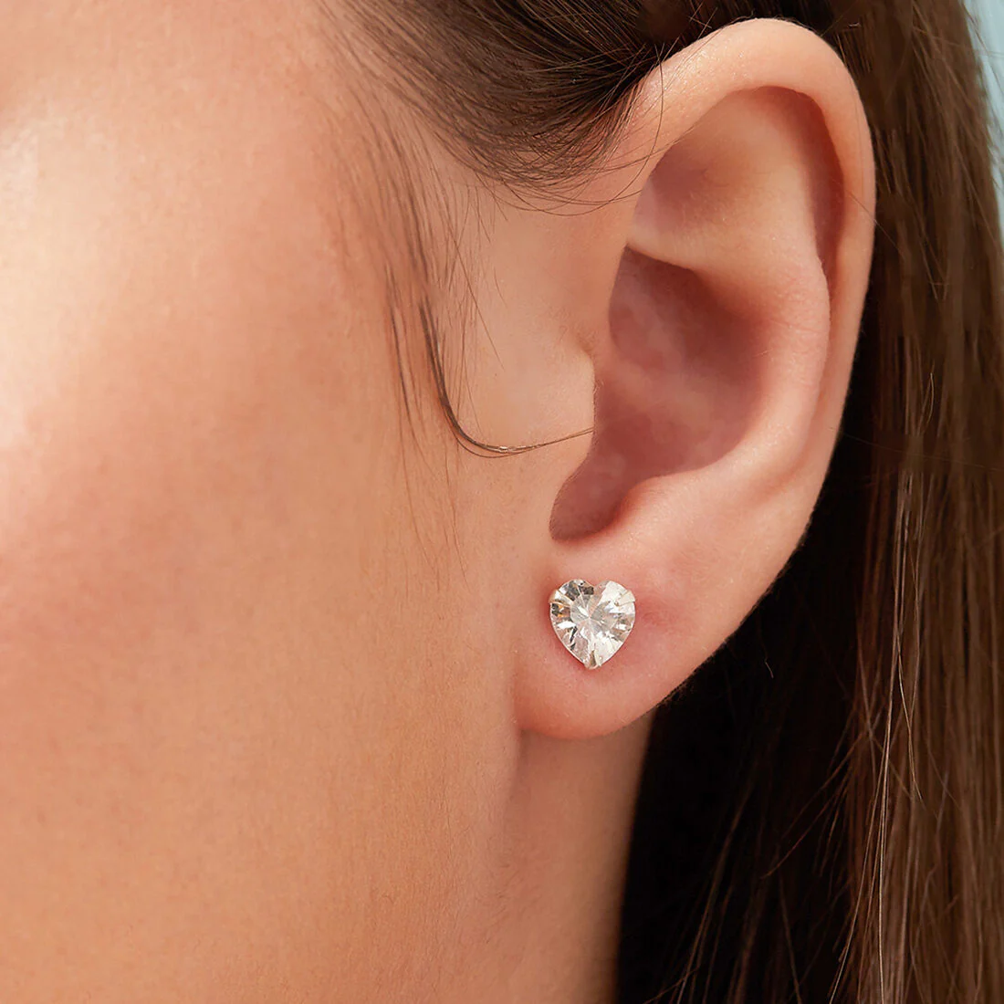 Heart Wrapped Silver 7 mm 925 Silver Earrings - Image 2