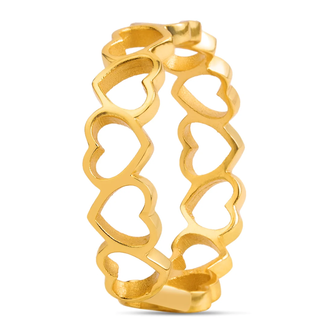 Heartfelt Elegance Gold Plated 925 Sterling Silver Female Ring - Image 4