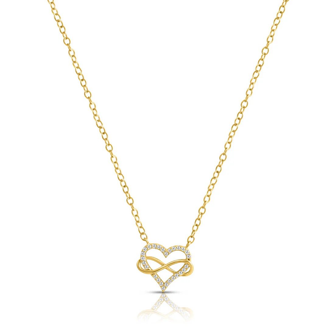 Heartfelt Infinity Gold Plated 925 Sterling Silver Necklace - Image 4