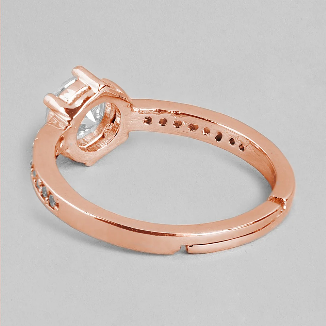 Hexagonal Elegance Rose Gold Plated 925 Sterling Silver Women's Ring - Image 4