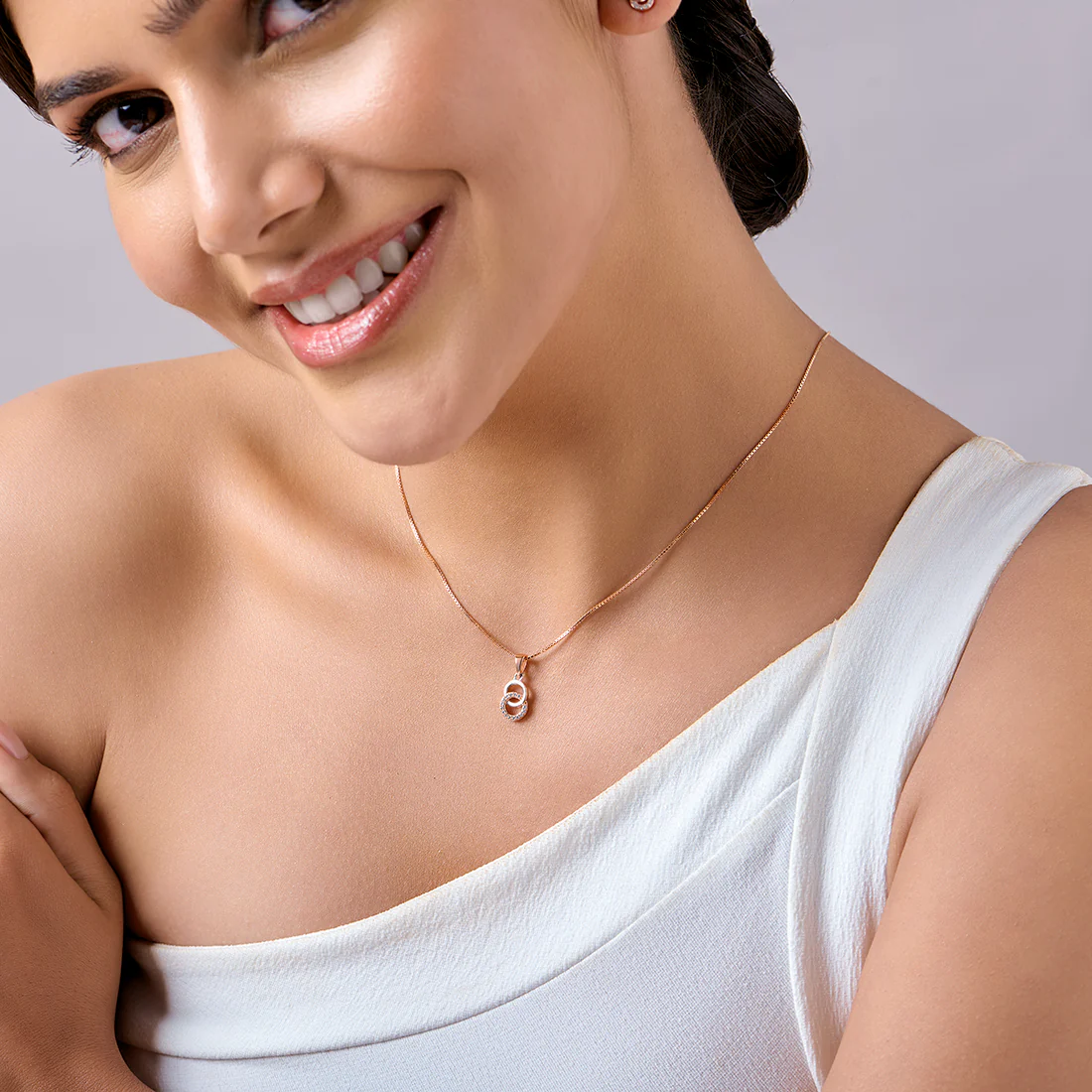 Duality in Rose Gold 925 Sterling Silver Jewelry Set with Twin Circles - Image 3