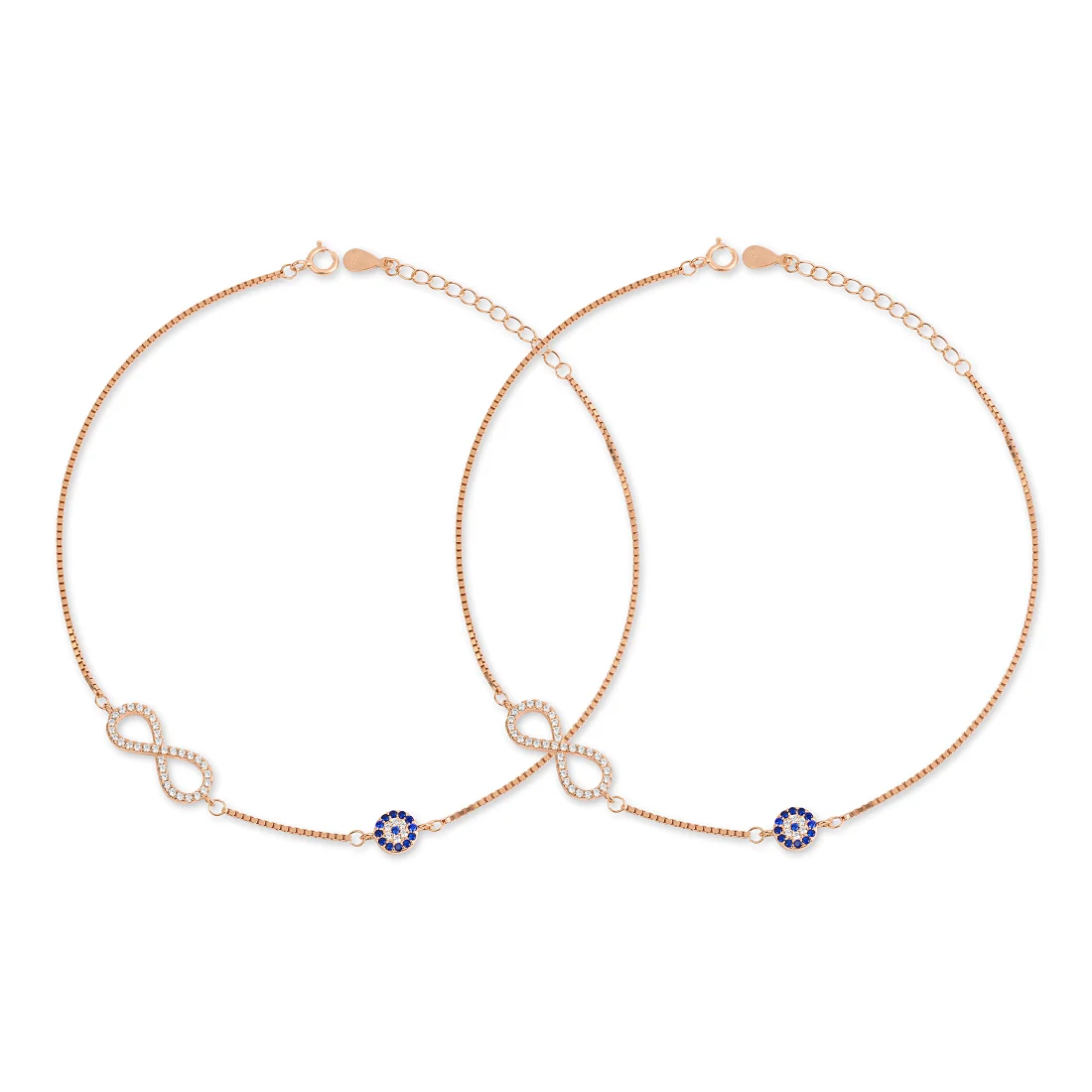 Infinite Protection Rose Gold Plated 925 Sterling Silver Anklet - Image 3