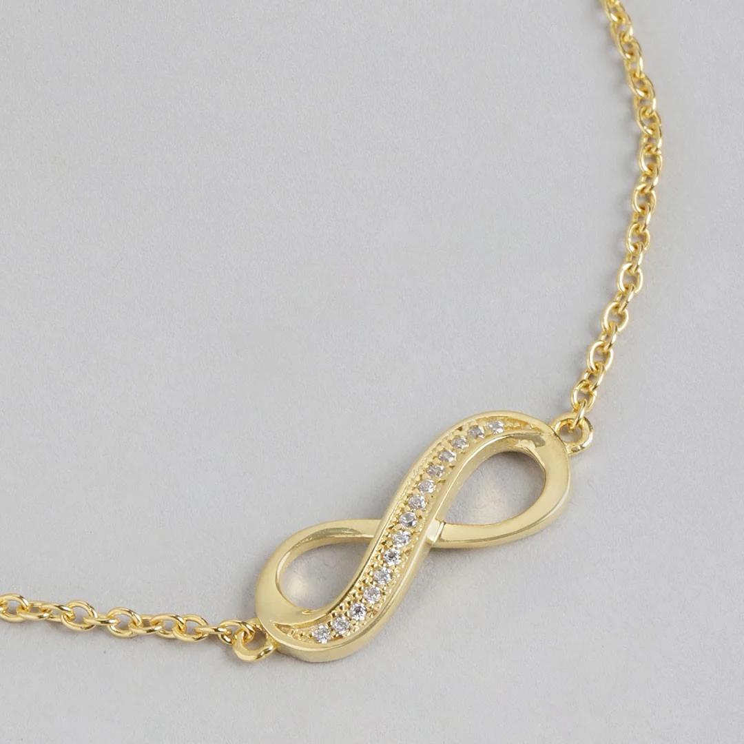 Infinite Radiance Gold-Plated 925 Sterling Silver Infinity Bracelet - Image 4