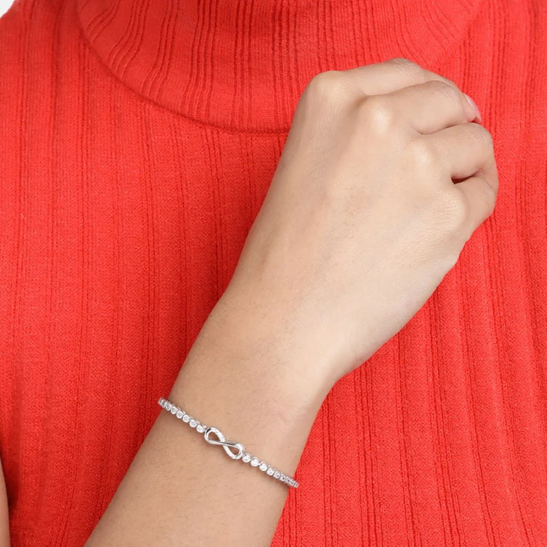 Infinite Radiance Cubic Zirconia Rhodium-Plated 925 Sterling Silver Bracelet - Image 3