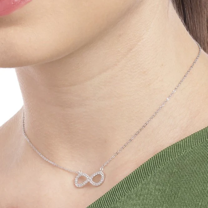 Infinity CZ 925 Sterling Silver Necklace - Image 2