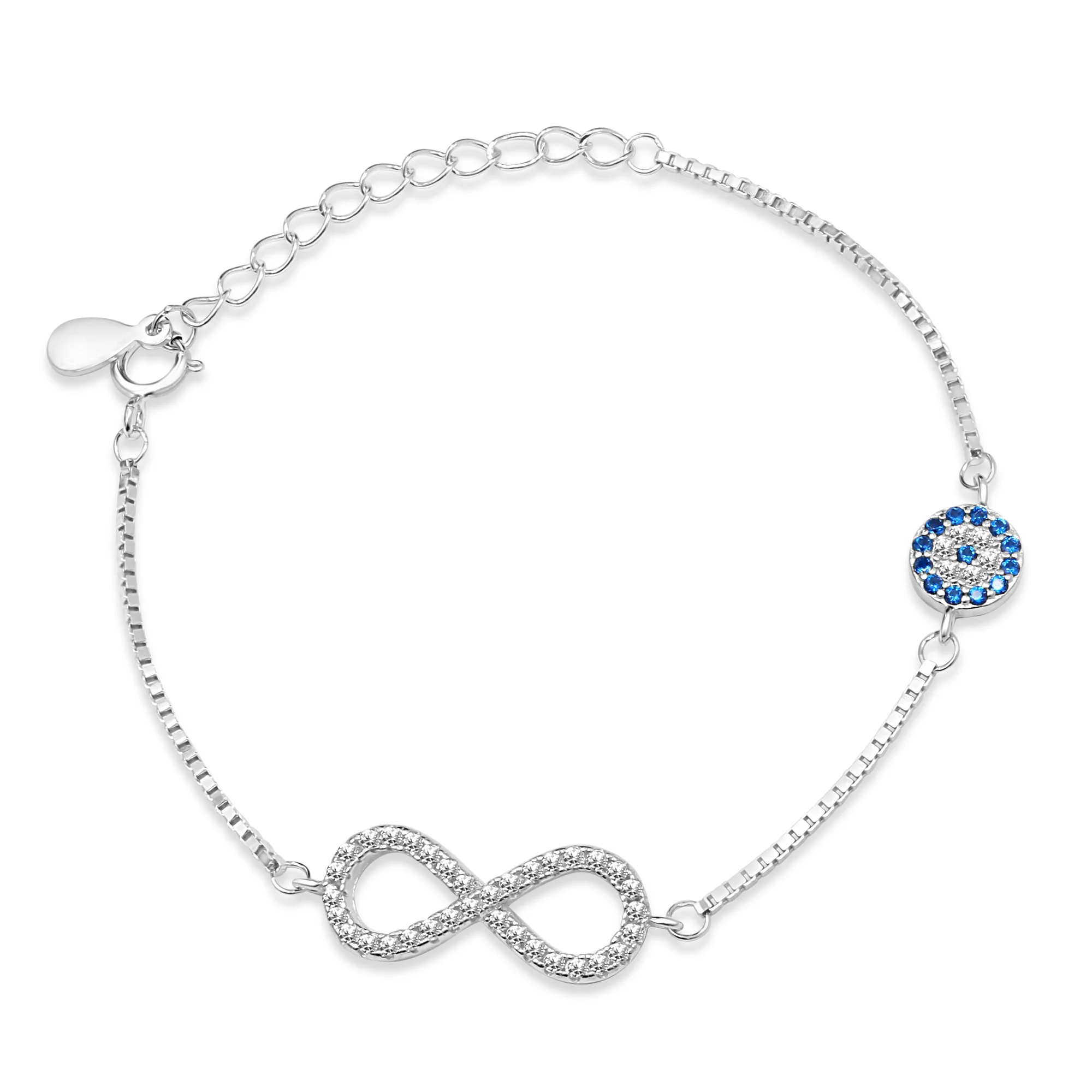 Infinity CZ Rhodium Plated 925 Sterling Silver Bracelet - Image 4