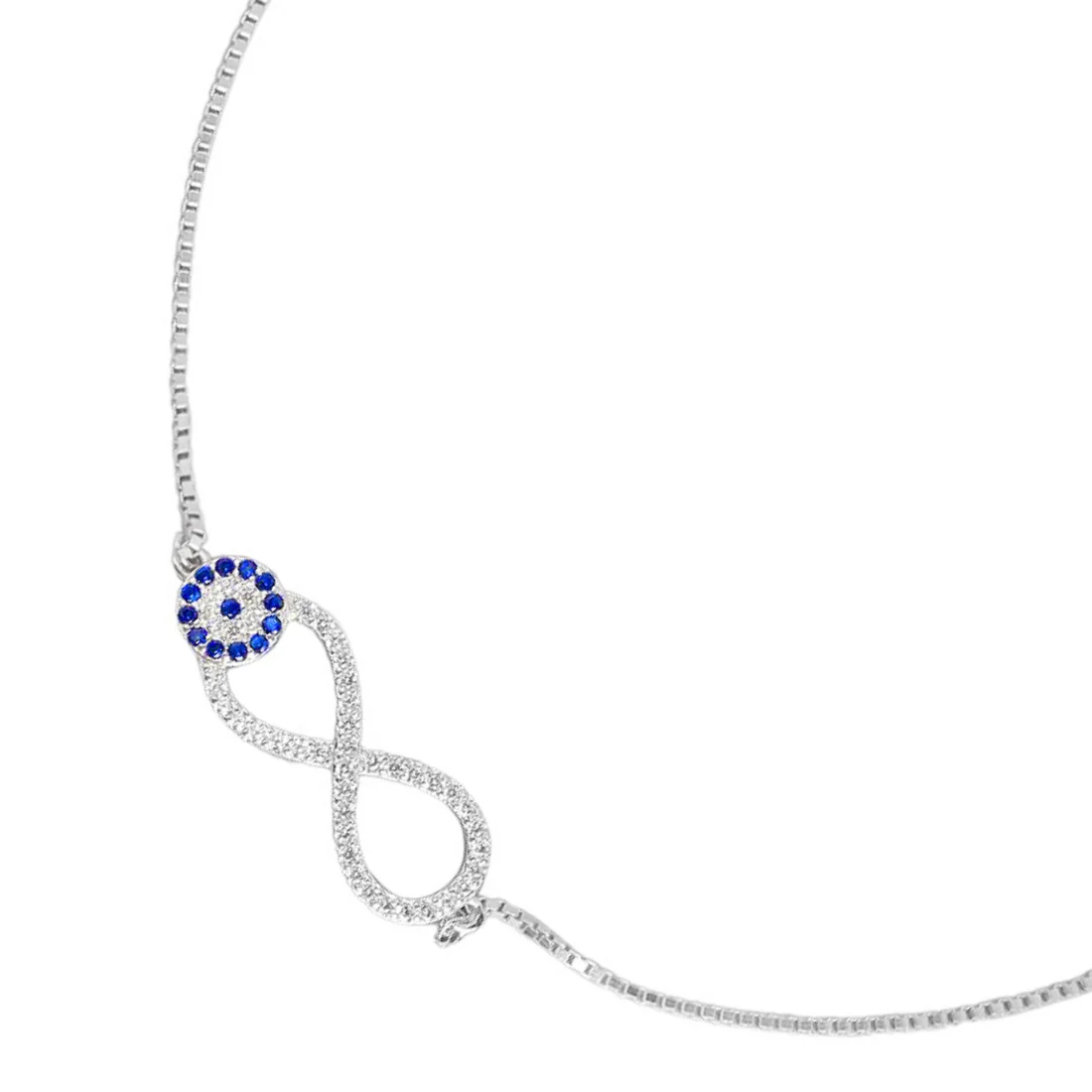 Infinity Evil Eye Silver Anklets - Image 8