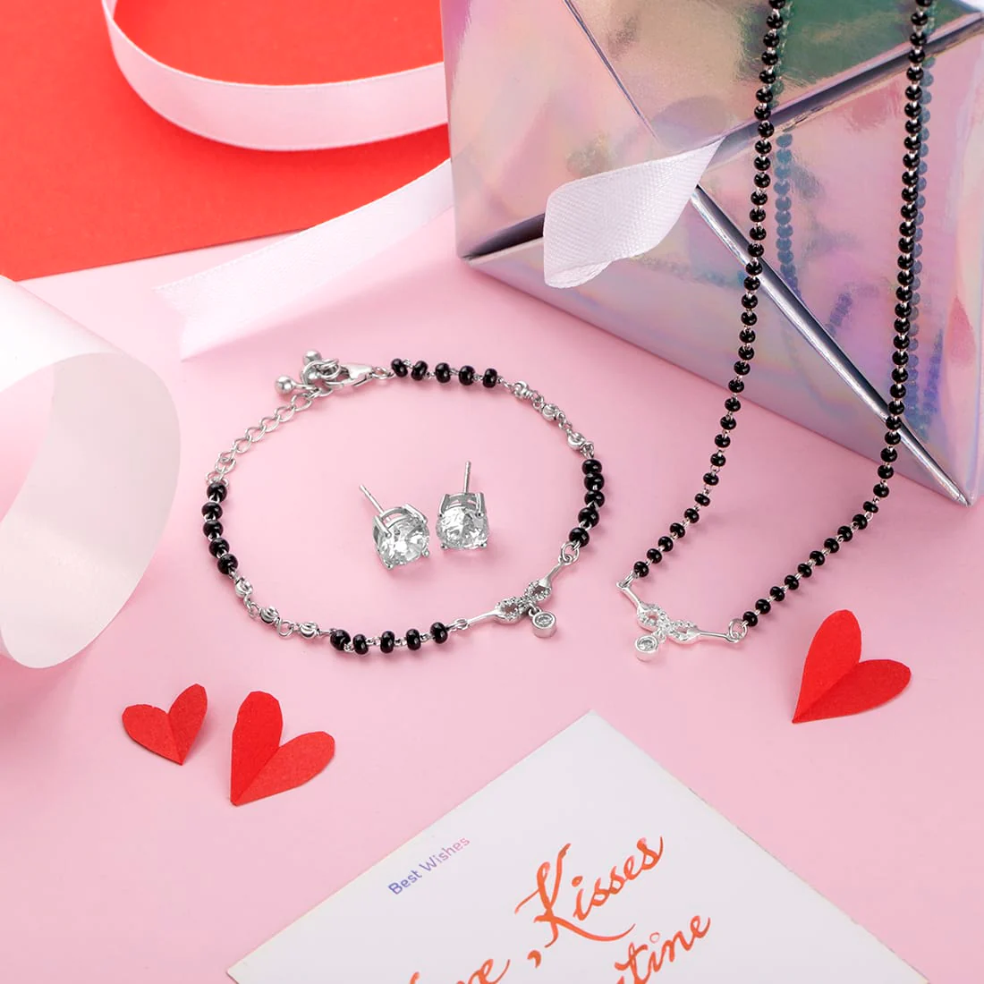 Infinity Forever 925 Sterling Silver Jewellery Set - Valentines Edition With Gift Box
