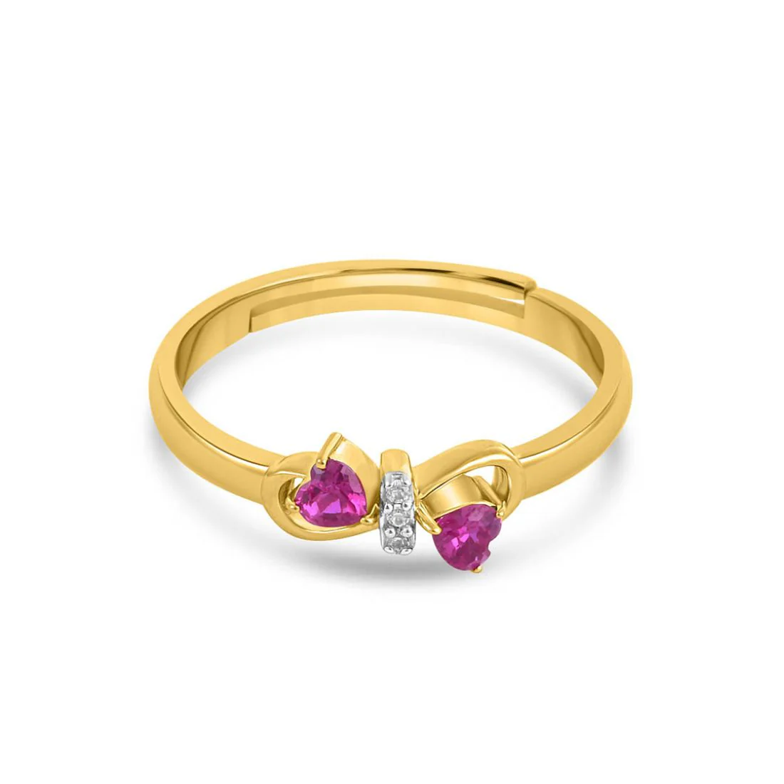 Infinity Heart CZ Gold Plated 925 Sterling Silver Ring - Image 5