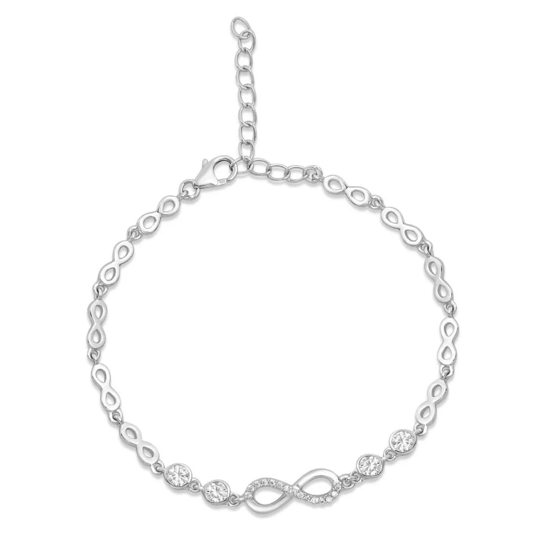 Infinity Rhodium plated CZ 925 Sterling Silver Bracelet Gift Hamper - Image 6