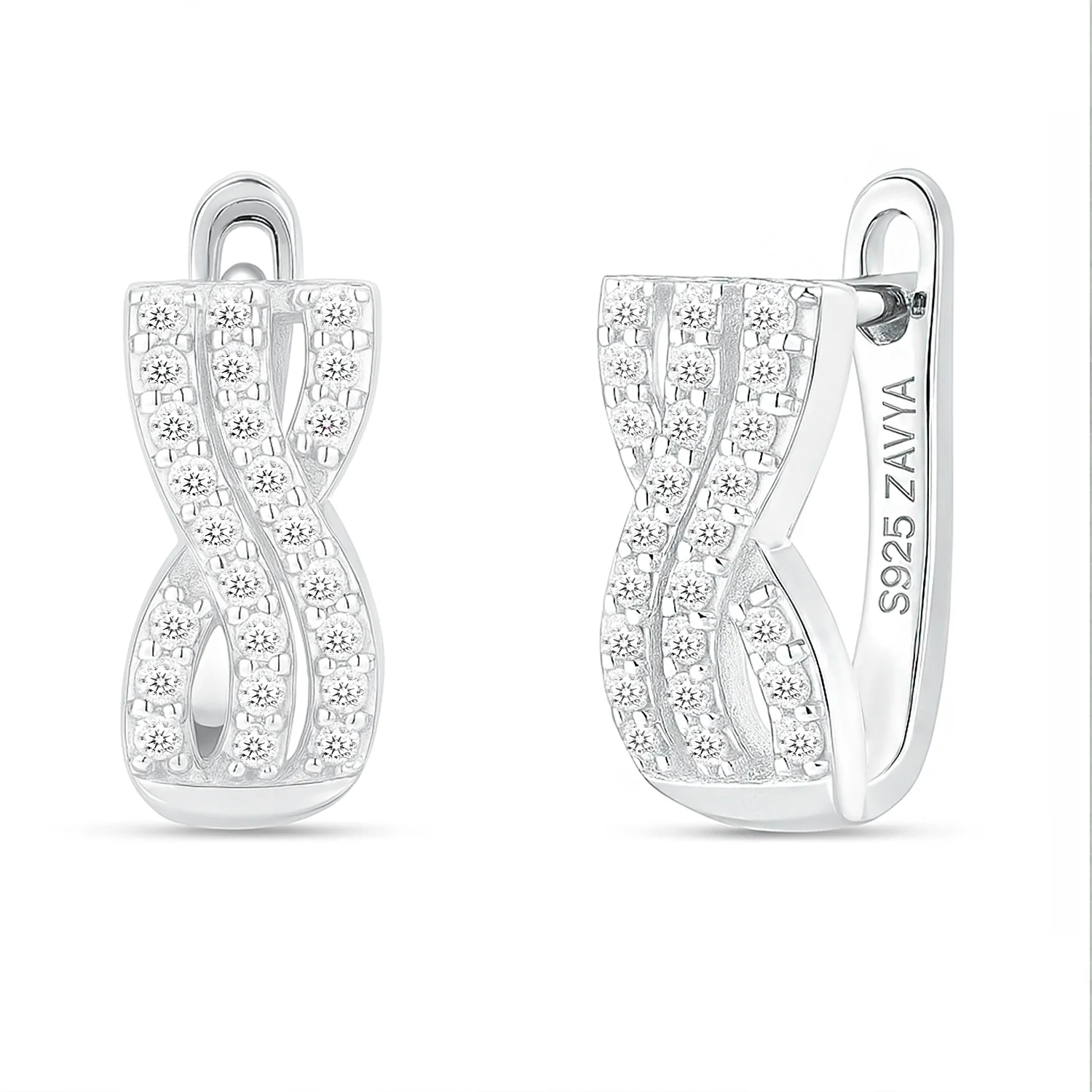 Forever in a Moment Hoop Rhodium Plated Earrings - Image 7