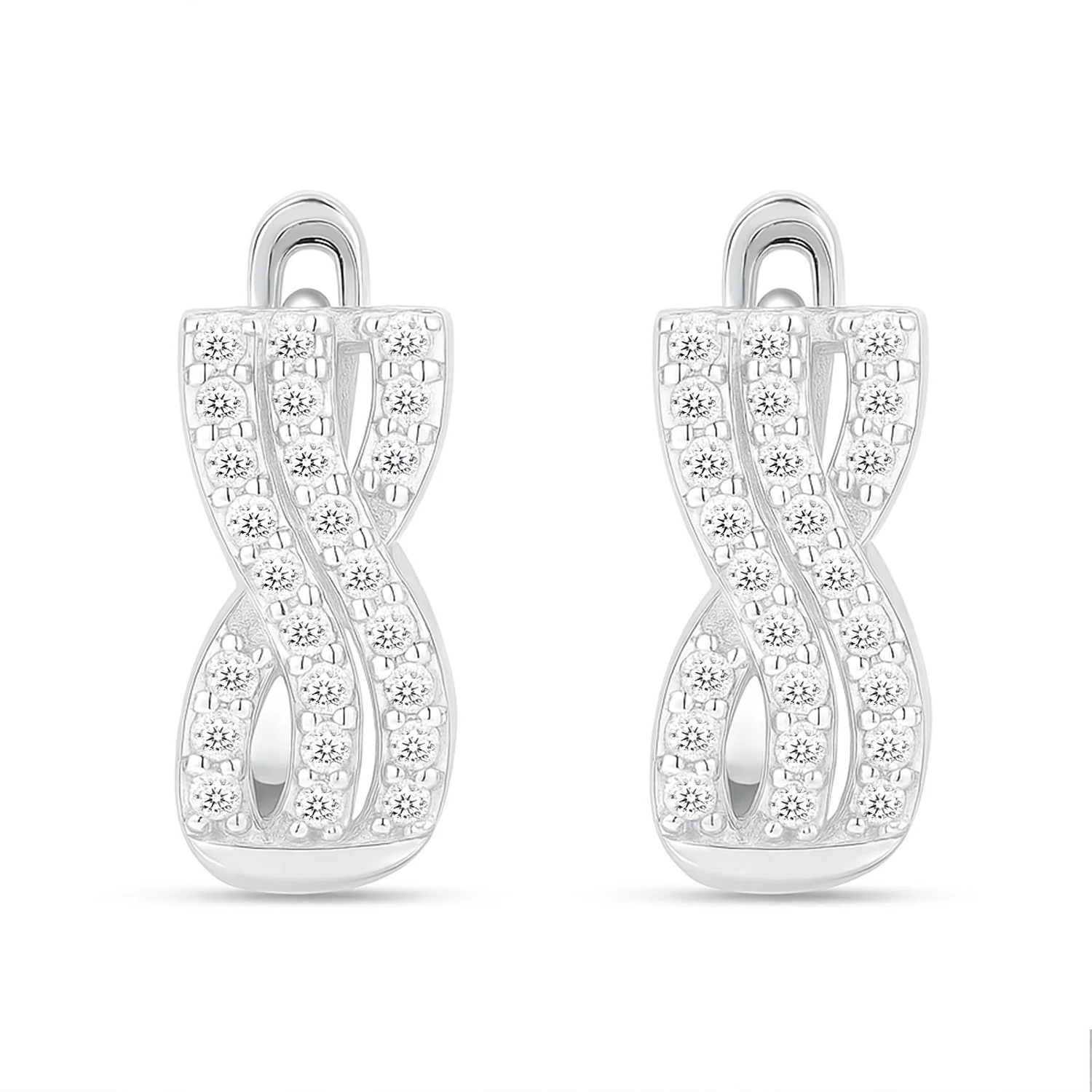 Forever in a Moment Hoop Rhodium Plated Earrings - Image 8