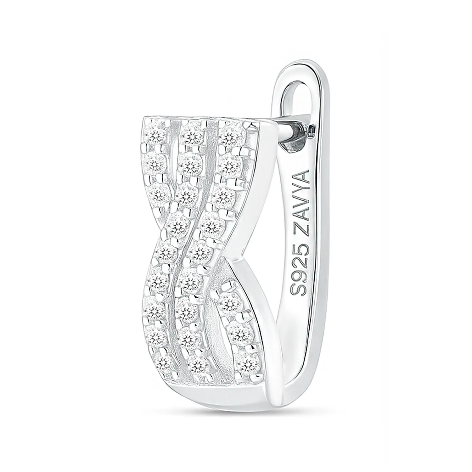 Forever in a Moment Hoop Rhodium Plated Earrings - Image 9