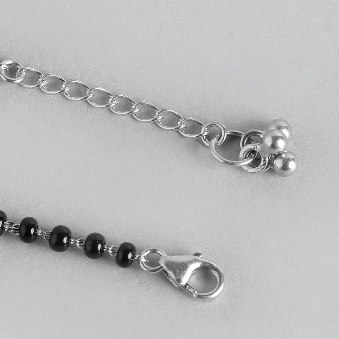 Infinity with Solitaire Drop 925 Silver Mangalsutra Bracelet - Image 8