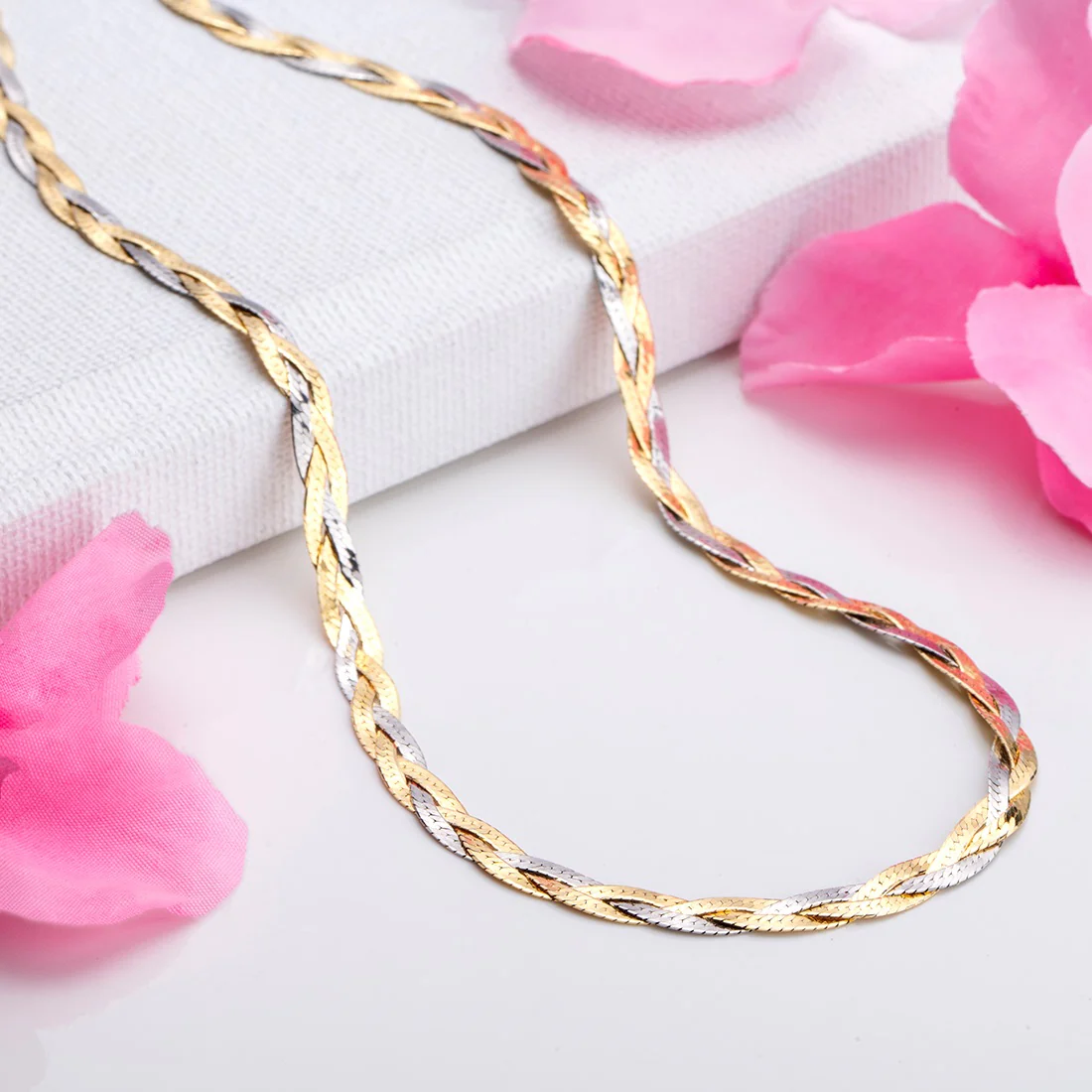 Interwoven Harmony Dual Tone-Plated 925 Sterling Silver Necklace