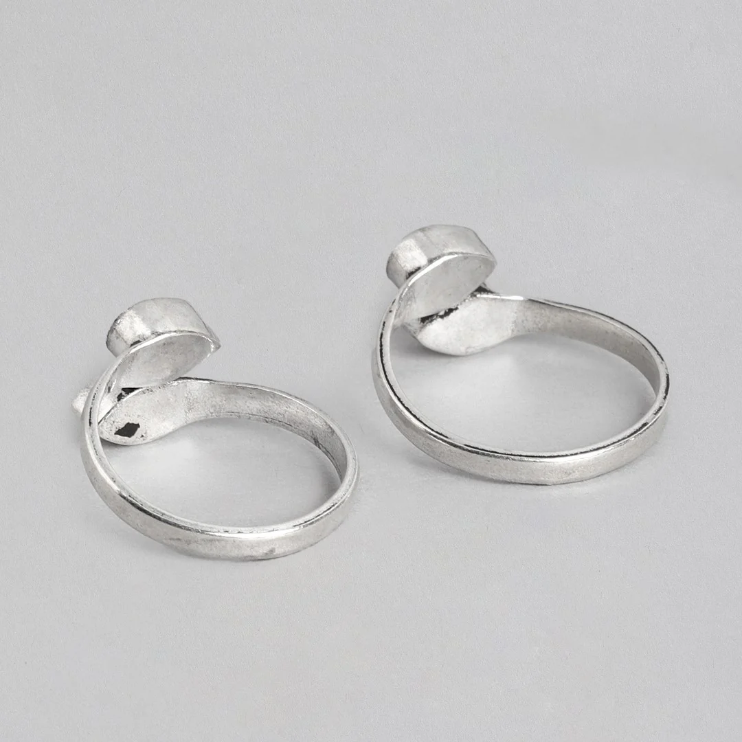 Jeweled Harmony Silver-Plated 925 Sterling Silver Toe Ring - Image 4