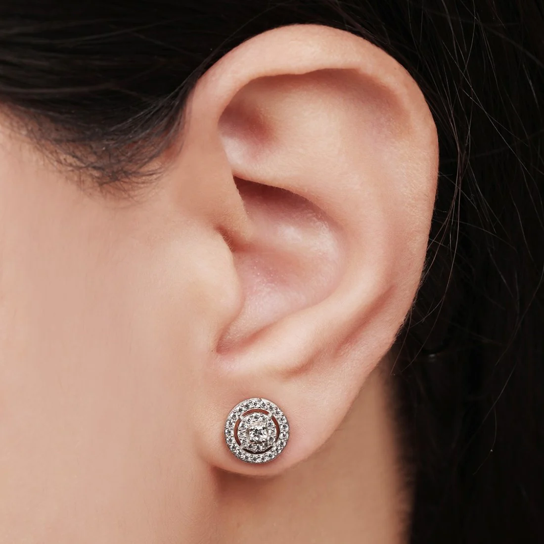 Circle of Love Rose Gold 925 Silver Stud Earrings