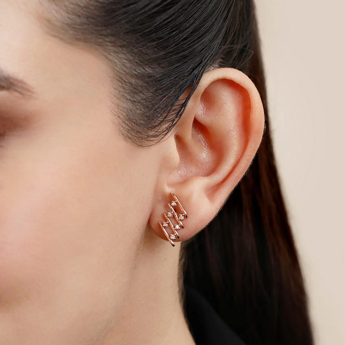 Lavish Rose Gold Plated 925 Sterling Silver Earrings - Image 2
