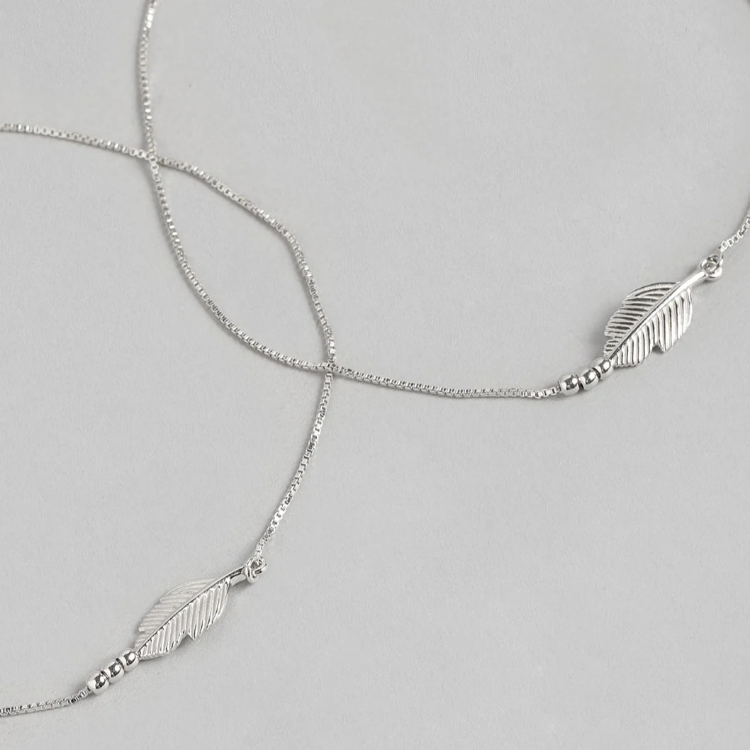 Leaf 925 Sterling Silver Anklet - Image 7